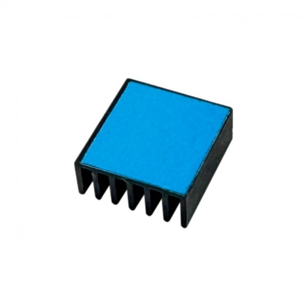 Aluminum Heatsink - 15x14x6mm- Anodised Black - with Adhesive