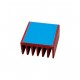 Aluminium Koelblok - 16x16x8mm - Rood Geanodiseerd - met Plaklaag