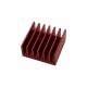 Aluminium Koelblok - 16x16x8mm - Rood Geanodiseerd - met Plaklaag