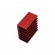 Aluminium Koelblok - 16x16x8mm - Rood Geanodiseerd - met Plaklaag