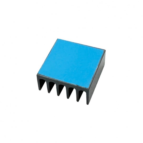Aluminum Heatsink - 22x22x10mm - Anodised Grey - with Adhesive