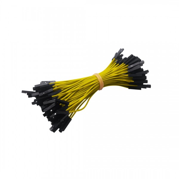 DuPont Jumper wire Female-Female 10cm 100 wires - Yellow