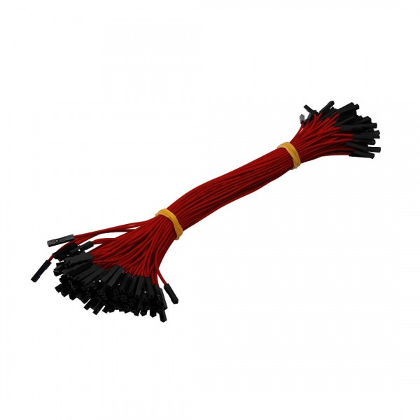 DuPont Jumper wire Female-Female 20cm 100 wires - Red