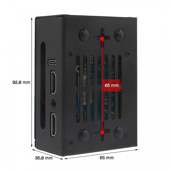 Geekworm N515 Metal Case for Orange Pi 5 Pro-Max - with Fan - Black