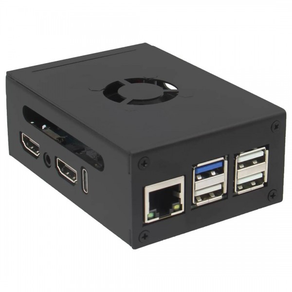 Geekworm N515 Metal Case for Orange Pi 5 Pro-Max - with Fan - Black
