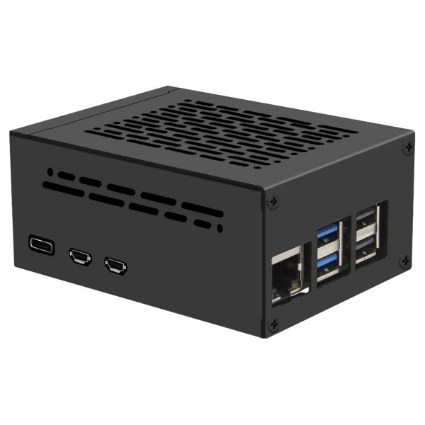 Geekworm P579 Metalen Behuizing voor Raspberry Pi 5 - SSD Ondersteuning - Zwart