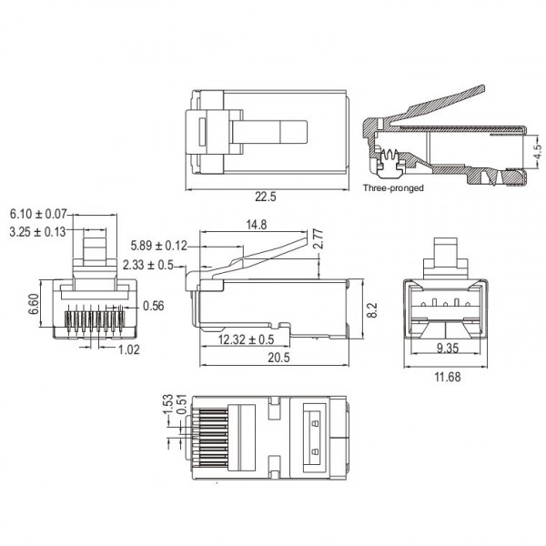 Goobay 72502 RJ45 Plug - CAT 6a STP shielded - 10 stuks