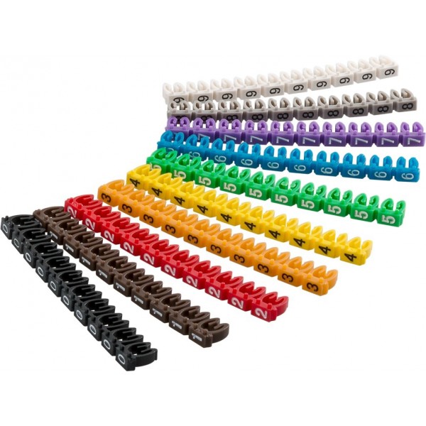 Goobay 72515 Cable Marker Clips - Ø 5.6-7.4mm - Digits - 100 pieces
