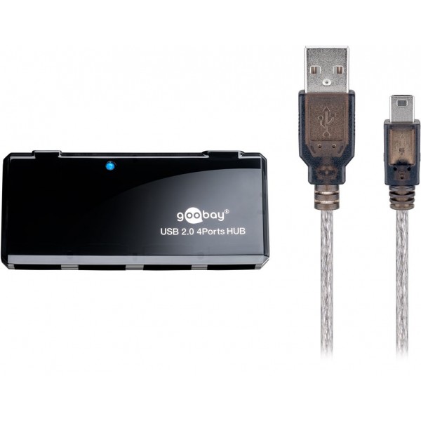 Goobay 95670 USB 2.0 Hub - Mini USB to 4x USB-A