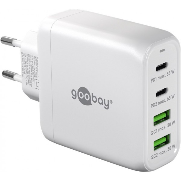 Goobay 64818 USB-C USB-A PD Multipoort Snellader - 5-20V 3A 68W - Wit