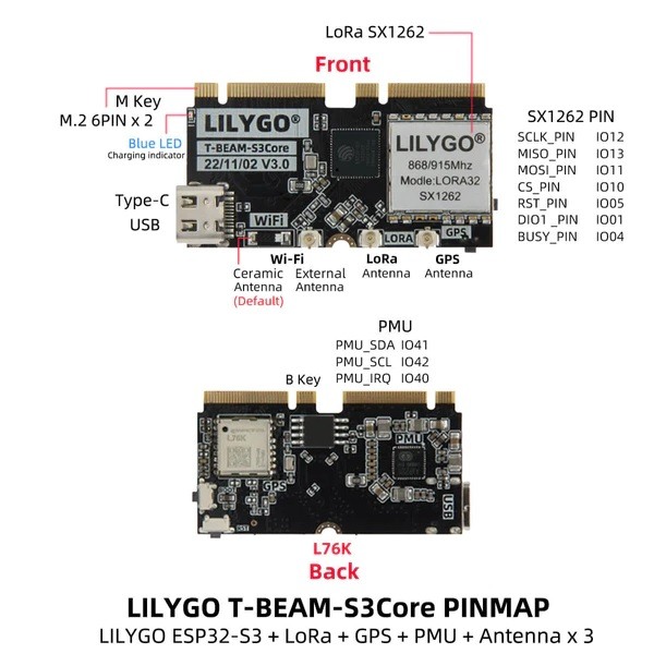 LilyGO T-Beam-S3 Supreme - LoRa 868MHz - L76K GNSS - 1.3 inch OLED Display - ESP32-S3 LilyGO T-Beam-S3 Supreme - LoRa 868MHz - L76K GNSS - 1.3 inch OLED Display - ESP32-S3