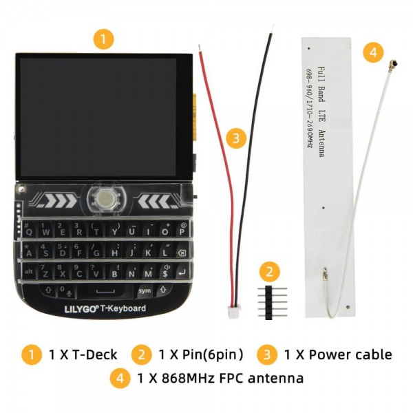 LilyGO T-Deck ESP32-S3 Keyboard - with 2.8 inch IPS Display and Touchscreen - LoRa 868MHz - Black LilyGO T-Deck ESP32-S3 Keyboard - with 2.8 inch IPS Display and Touchscreen - LoRa 868MHz - Black