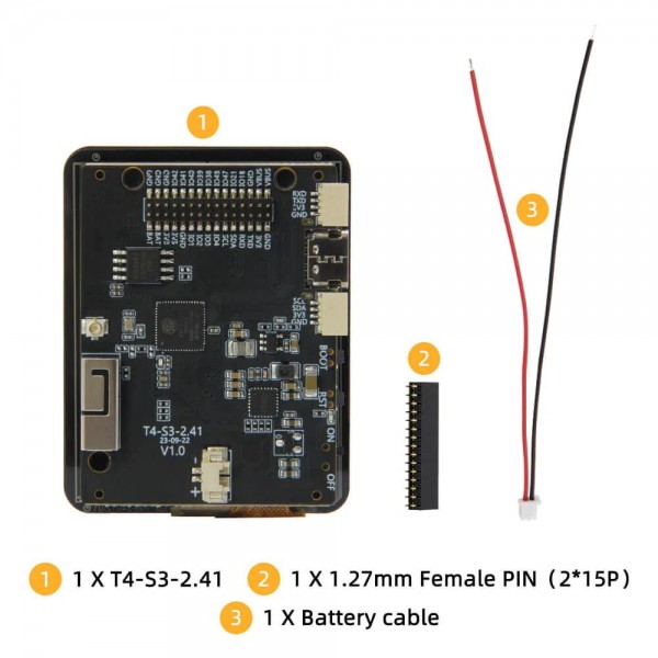 LilyGO T4-S3 - ESP32-S3 - with 2.41 inch AMOLED Display and Touchscreen