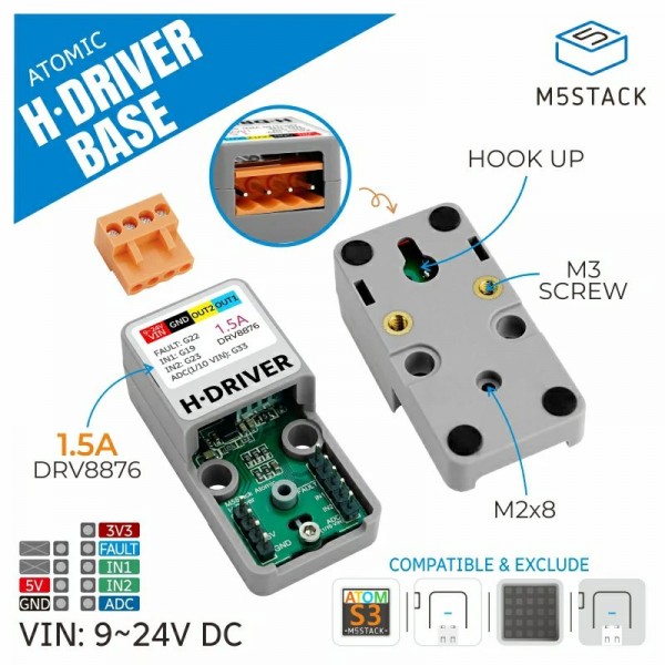 M5Stack Atomic H-Driver Base - DRV8876