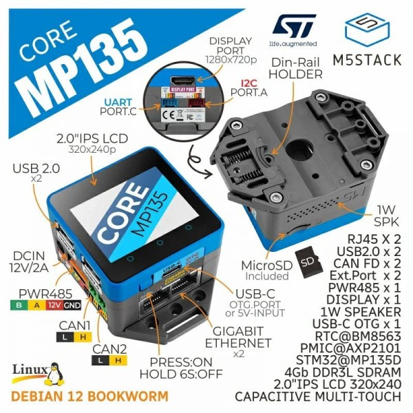 M5Stack CoreMP135 - STM32MP135DAE7