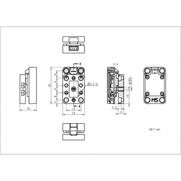 M5Stack Mini Scales Unit - 5kg - HX711 - I2C