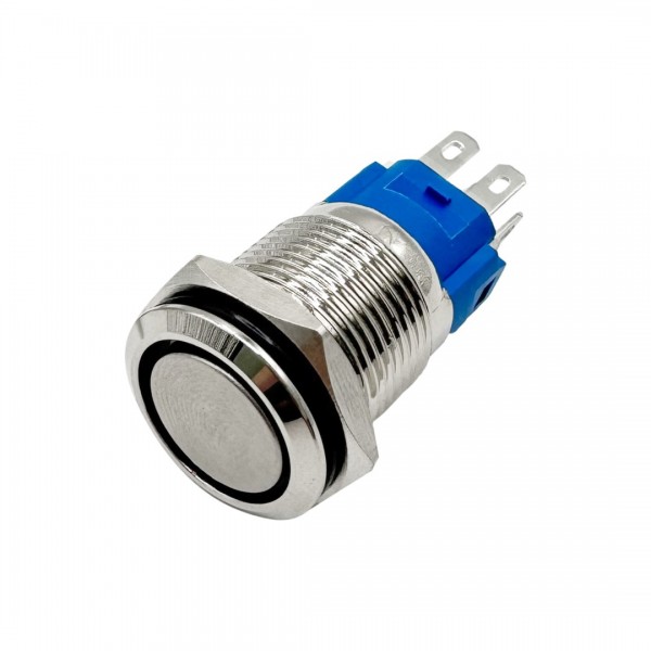 Metal Push Button 16mm - Raised - Reset - with 3-6V RGB LED Metal Push Button 16mm - Raised - Reset - with 3-6V RGB LED