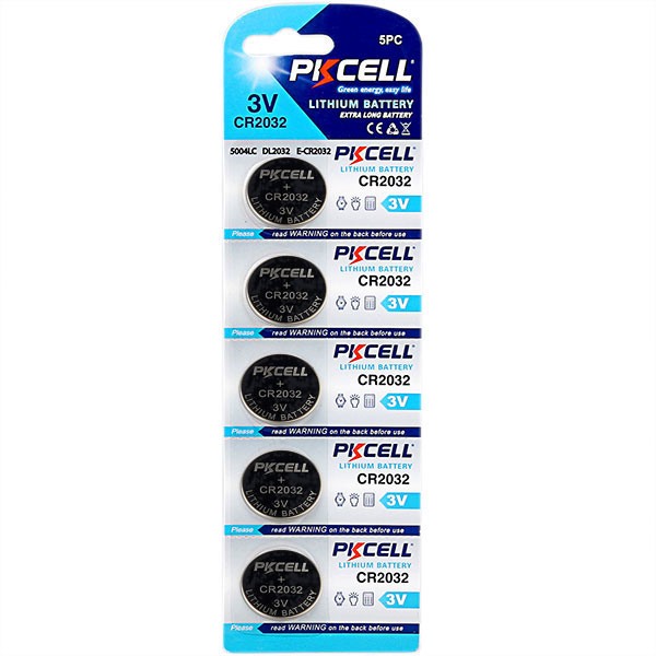 PKCELL CR2032 3V Lithium Batterij - 5 Stuks
