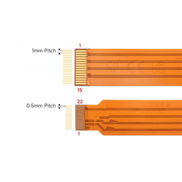 Raspberry Pi 5 Officiële Display Kabel - 22 naar 15 pin FPC-FFC flex - 20cm