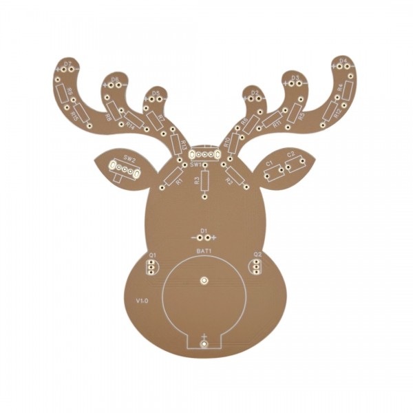 Reindeer PCB for DIY Solder Kit