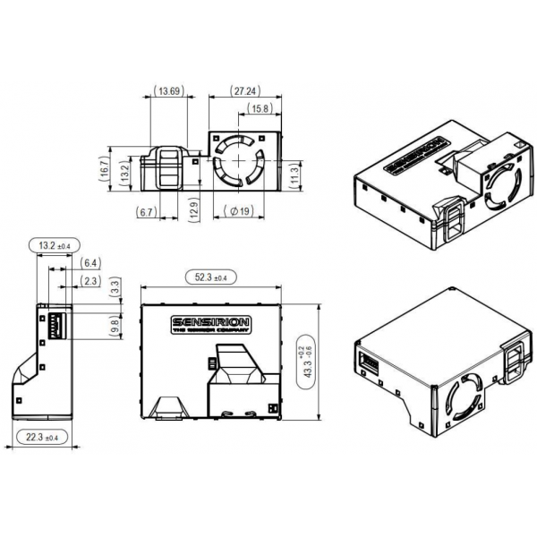 Sensirion SEN55-SDN-T Environmental Sensor - Particulate Matter - Humidity - Temperature - VOC - NOx