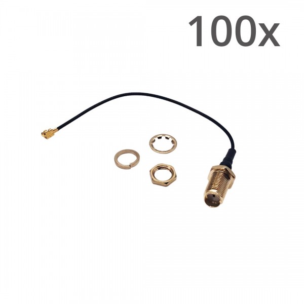 SMA Female to IPEX-uFL Female Cable - 10cm - 100 pieces