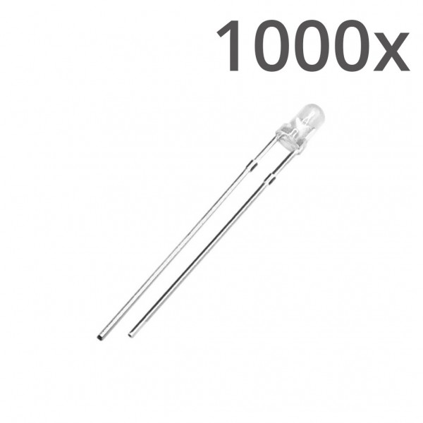 Tuozhan Warm White LED - 3mm Clear - 1000 pieces