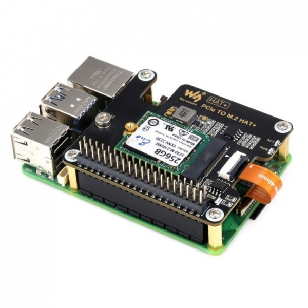 Waveshare PCIe naar M.2 HAT - voor NVMe SSD - voor Raspberry Pi 5