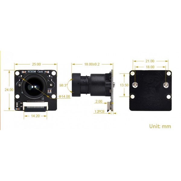 Waveshare SC3336 3MP Camera Module (B) - CSI - LuckFox Compatible
