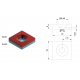 XMP Neodymium Magnet 15x15x4mm - with 4.5mm Countersunk Mounting Holes - N35