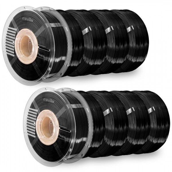 AzureFilm Super Pack - 10x Refill PETG Hyper Speed Filament 1.75mm - 1kg - Zwart