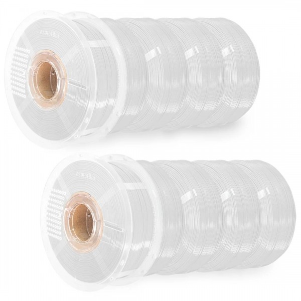 AzureFilm Super Pack - 10x Refill PETG Hyper Speed Filament 1.75mm - 1kg - Wit