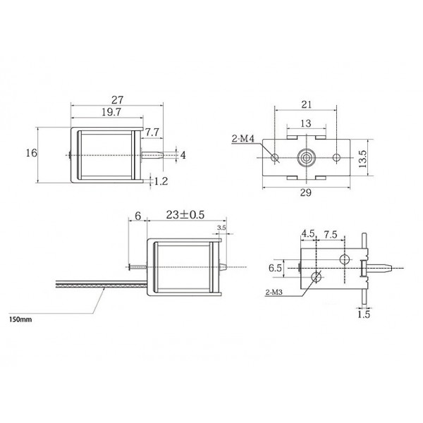 Cilindervormige Deur Solenoid - LY-033 - 12V DC