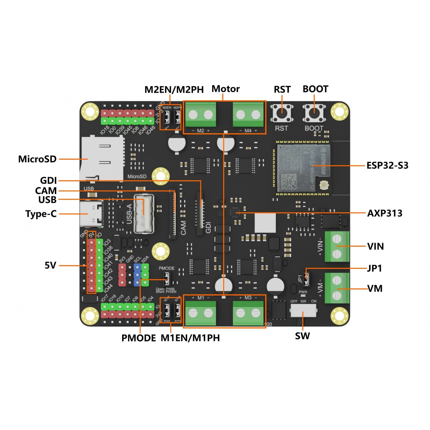DFRobot Romeo ESP32-S3 Robot Development Board - Wi-Fi en Bluetooth ...
