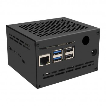 Geekworm X1202-C1 Metalen Behuizing voor Raspberry Pi 5 en X1202 UPS - Zwart