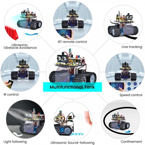 Keyestudio Mini Caterpillar Tank Robot V3 - DIY Kit