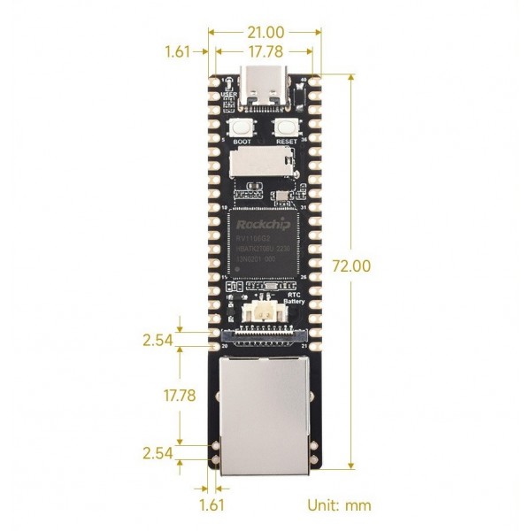 Luckfox Pico Max M - Linux Development Board - RV1106 - 256MB RAM - Soldered Headers