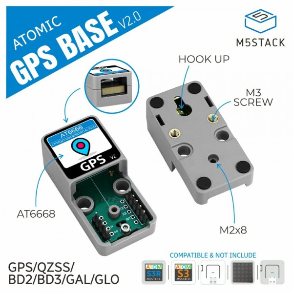 M5Stack Atomic GPS Base v2.0 - ATGM336H