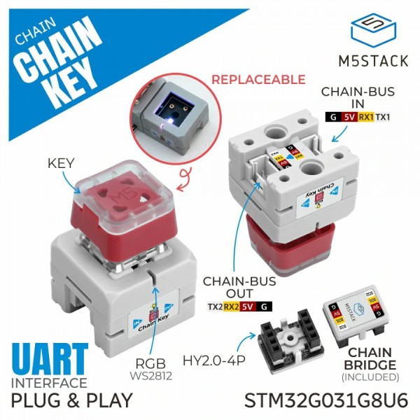 M5Stack Chain Mechanical Key Button