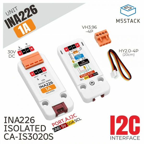 M5Stack INA226-1A Unit - Geïsoleerde Spannings- en Stroomsensor