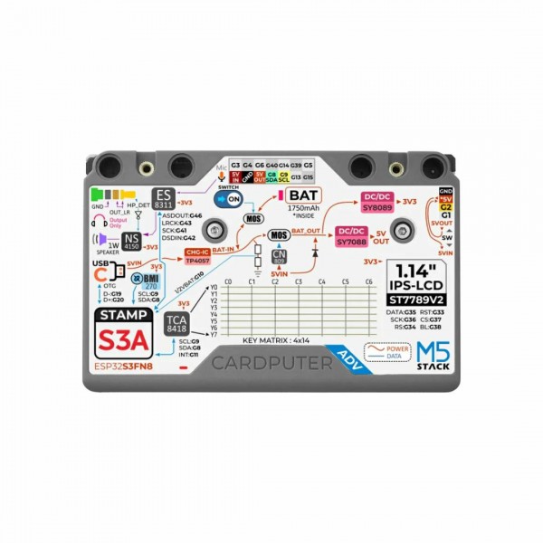 M5Stack M5Cardputer Adv - ESP32-S3 Card Sized Computer met 1.14 inch Display
