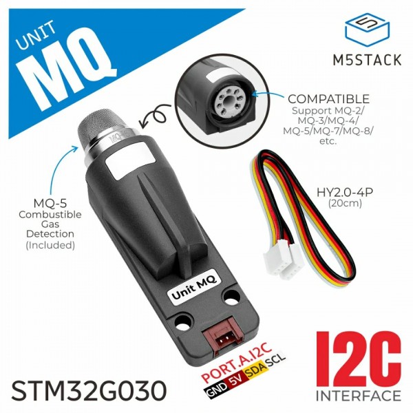 M5Stack MQ Unit - MQ-5 Combustable Gas Sensor