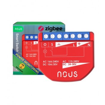 Nous B2Z Zigbee Slimme Schakelaar Module - 1 Kanaal - met Energiemeter