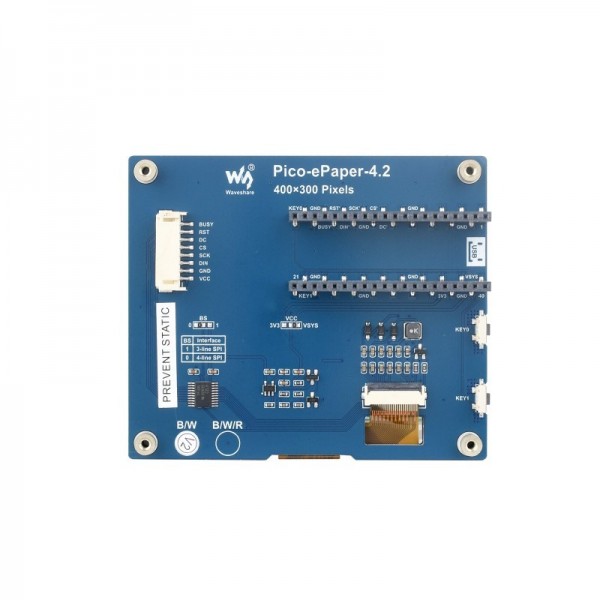 Waveshare 4.2 inch SPI E-Ink E-Paper Display - voor Raspberry Pi Pico