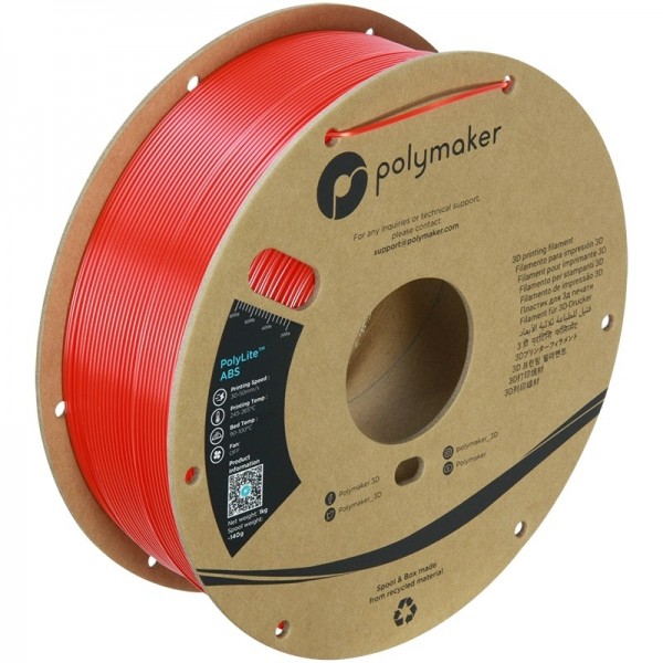 Polymaker PolyLite ABS Filament 1.75mm - 1kg - Red