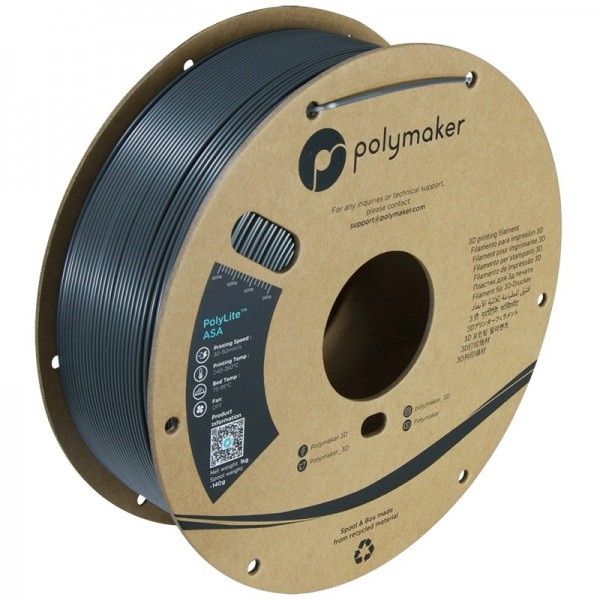 Polymaker PolyLite ASA Filament 1.75mm - 1kg - Dark Grey