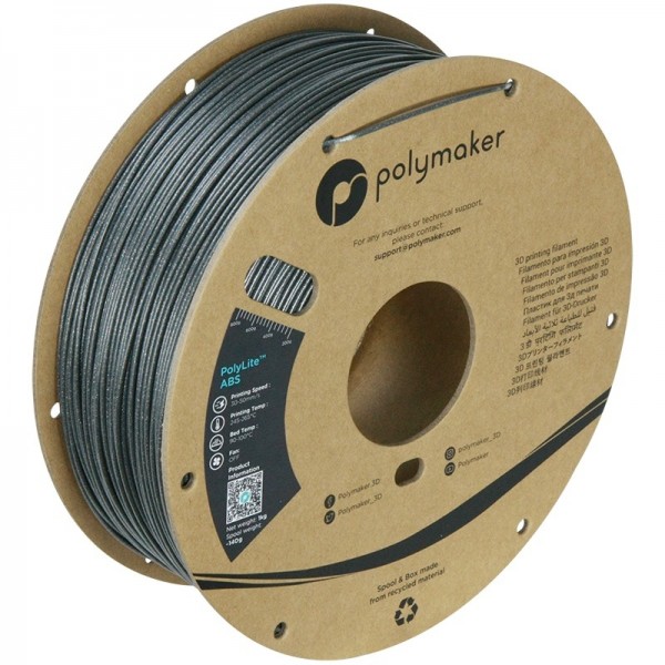 Polymaker PolyLite Galaxy ABS Filament 1.75mm - 1kg - Donkergrijs