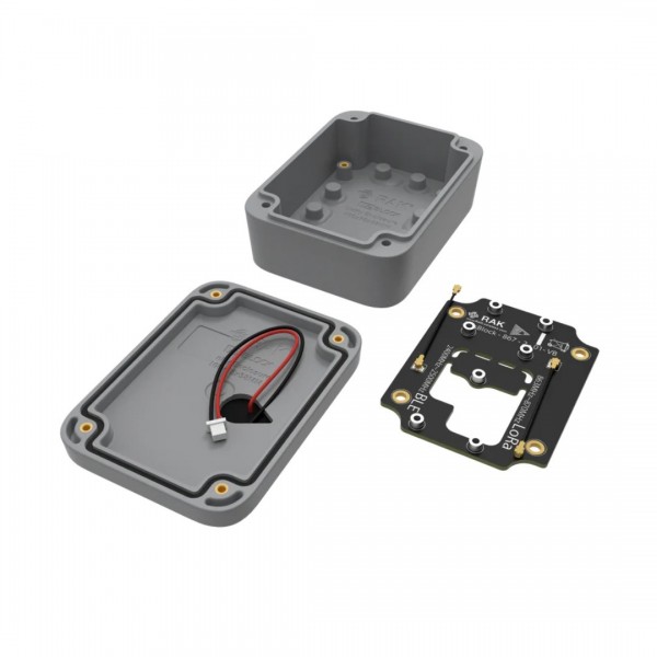 RAKwireless RAK910396 Unify Zonne-energie Behuizing IP65 100x75x38mm - Grijs - met LoRa en BLE Antennes