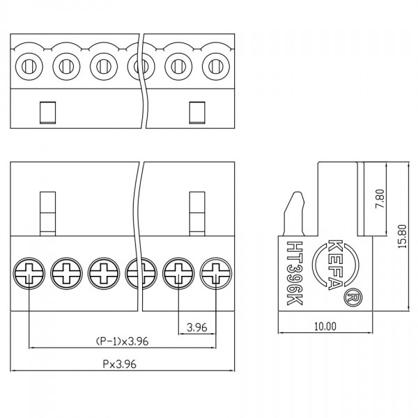 Afneembare Schroefterminal - 4p - 3.96mm