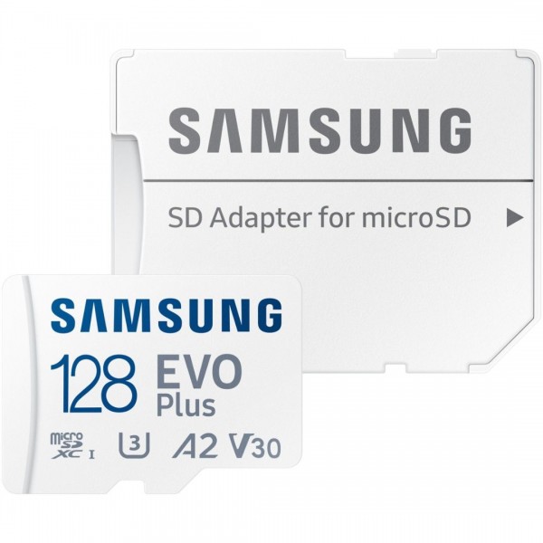  Samsung EVO Plus 128GB V30 UHS-I U3 A2 microSDXC Kaart met SD-kaart Adapter